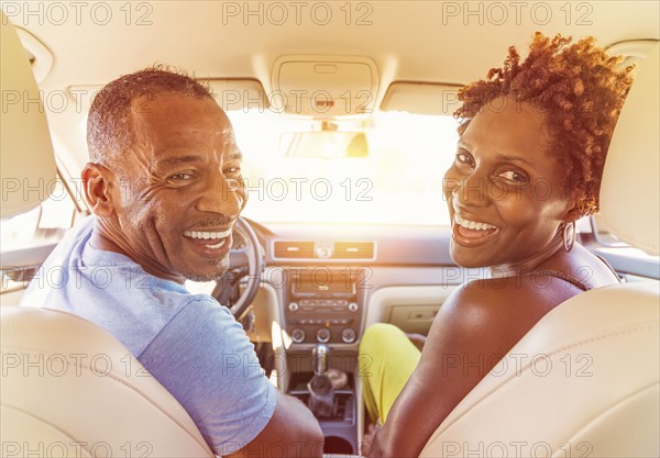 Mature couple in car