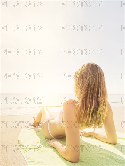 Woman relaxing on beach