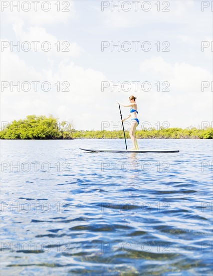 Woman on paddle board