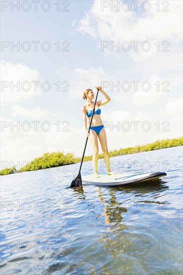 Woman on paddle board