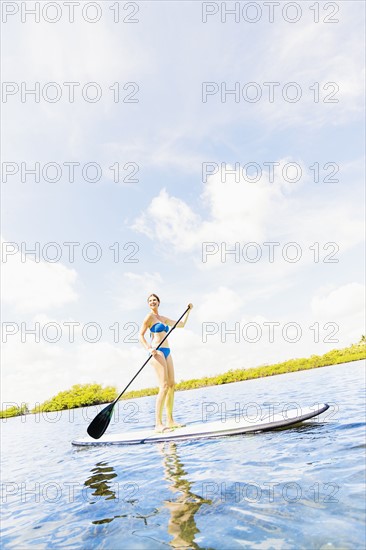 Woman on paddle board