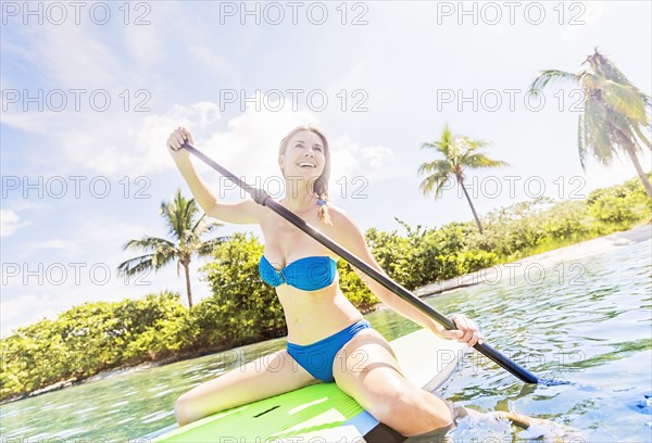 Woman on paddle board