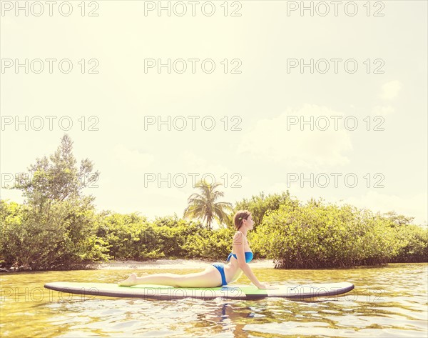 Woman on paddle board