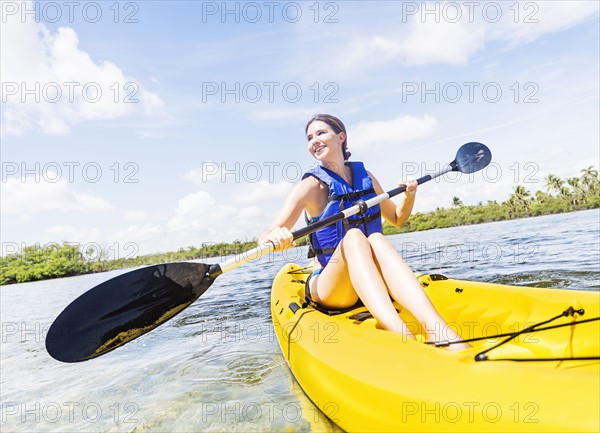 Woman kayaking