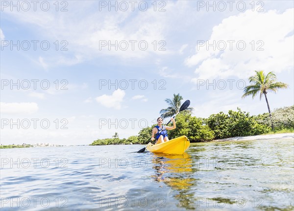 Woman kayaking