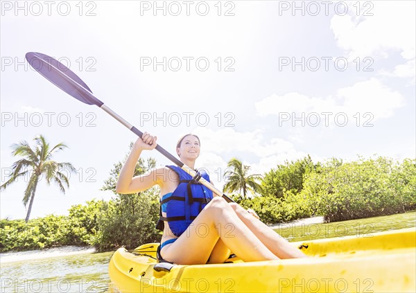 Woman kayaking