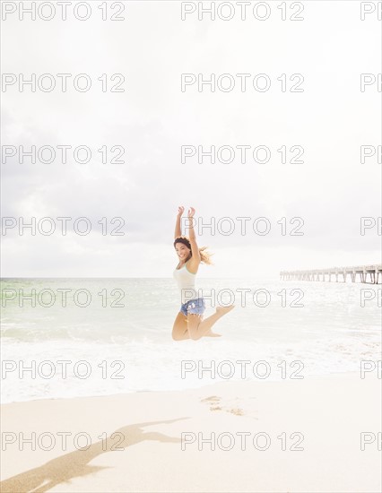 Happy woman on beach