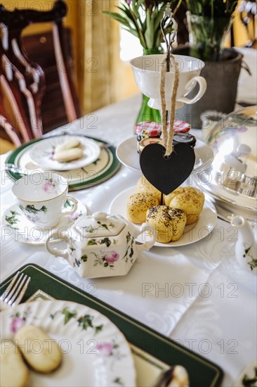 Tea party setting in the dining room