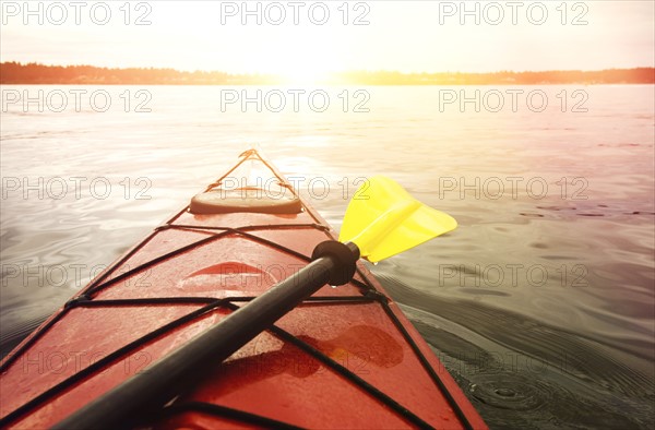 Kayaking on lake