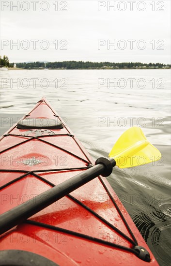 Kayaking on lake