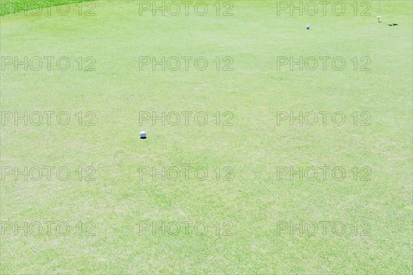 Elevated view of golf course