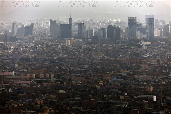 Elevated view of crowded city