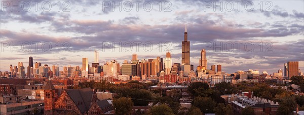 Skyline against moody sky