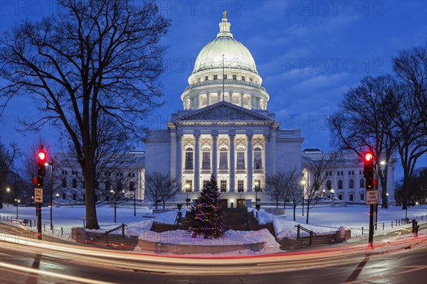 Illuminated State Capitol Building