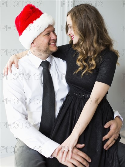 Studio portrait of young couple