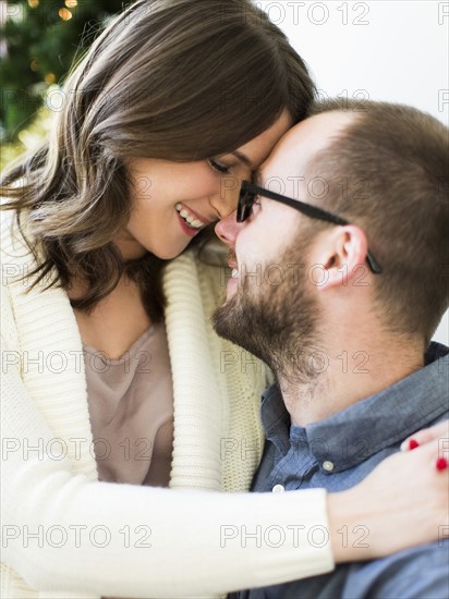 Couple rubbing noses