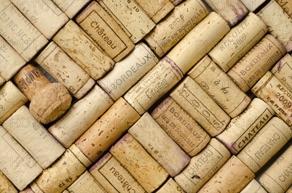 Full frame of wine corks