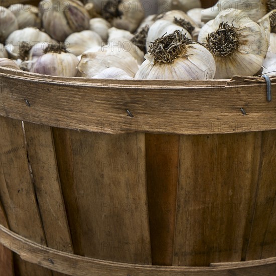 Garlic in basket.