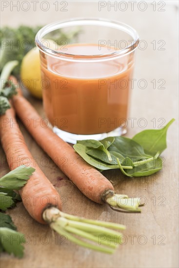 Studio shot of carrot juice.