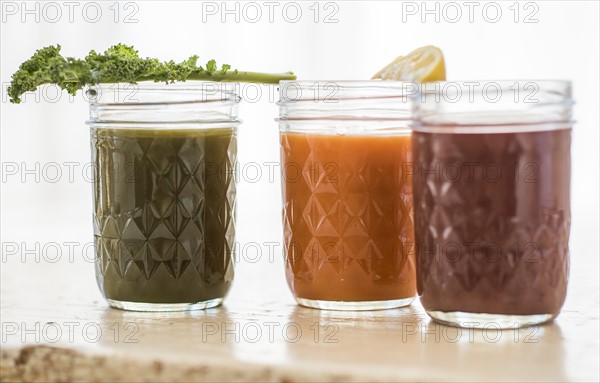 Studio shot of vegetable juices.