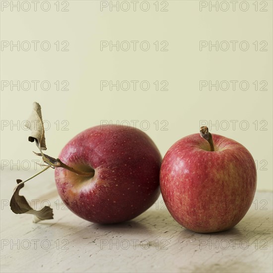 Studio shot of red apples.