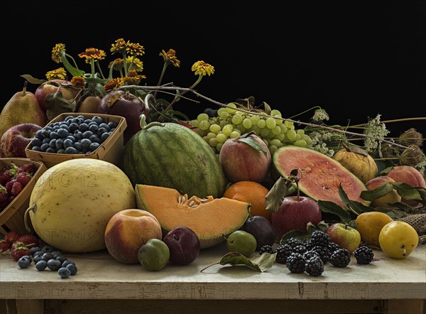 Studio shot of fruit still life.