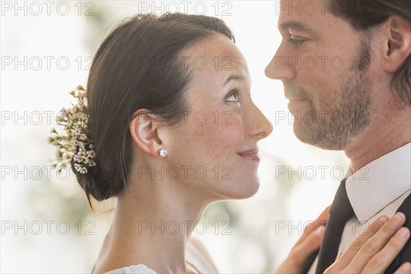 Bride and groom celebrating their wedding.