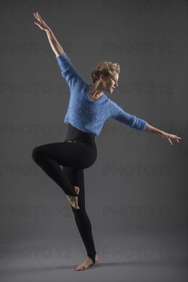 Studio shot of female ballet dancer.