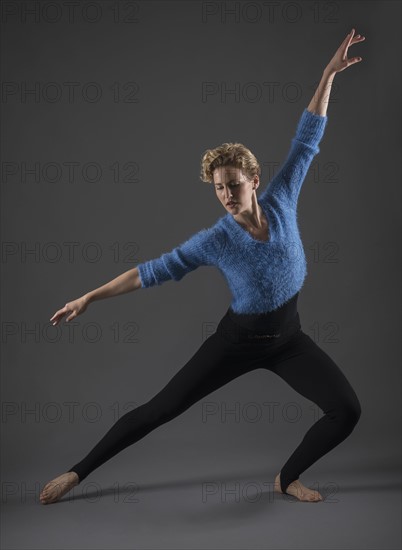 Studio shot of female ballet dancer.