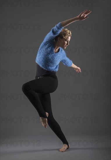 Studio shot of female ballet dancer.