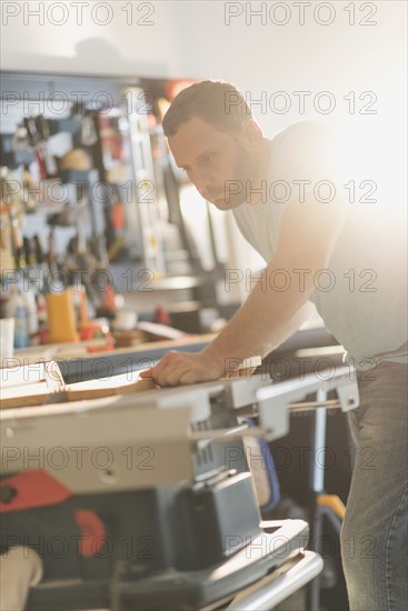 Man working in workshop.