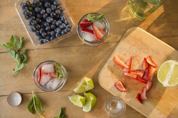 Studio shot of fruit cocktails