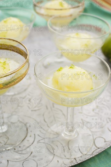 Studio shot of ice cream desserts