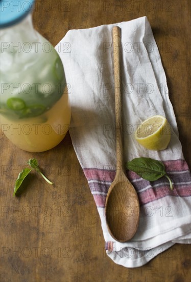 Studio shot of lemonade in bottle