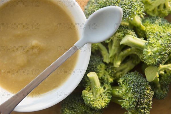 Studio shot of broccoli puree