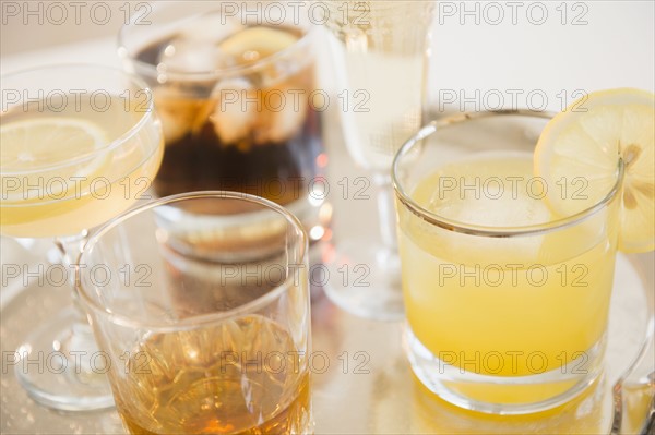 Studio shot of various drinks
