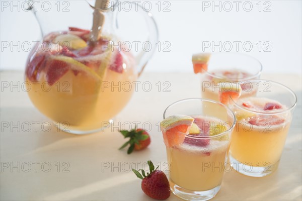 Studio shot of fruit cocktail
