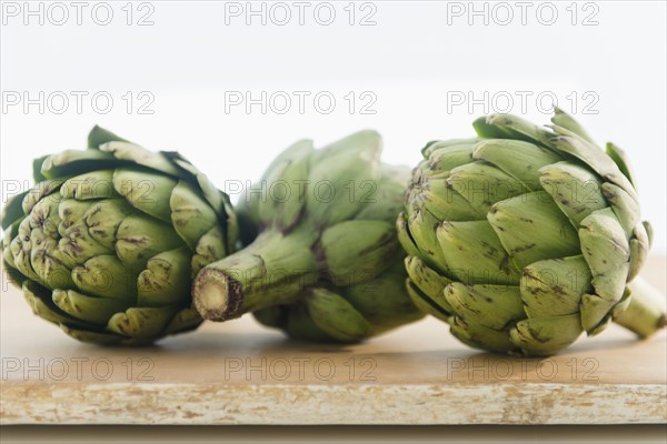 Studio shot of artichokes