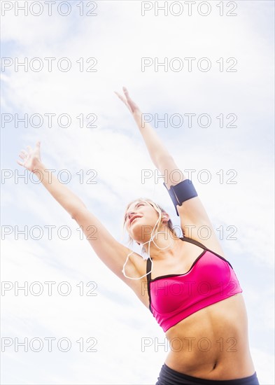 Woman exercising outdoors