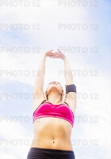 Woman exercising outdoors