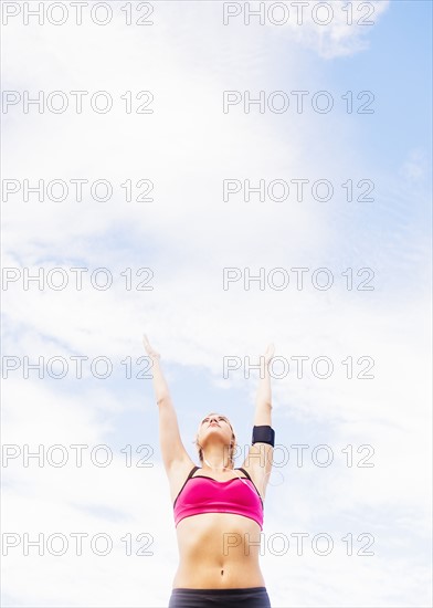 Woman exercising outdoors