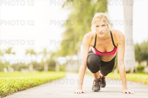 Woman exercising outdoors
