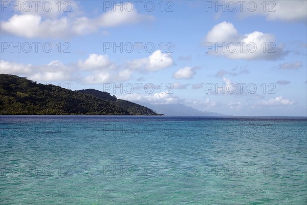 Raiatea, View of calm sea and islands