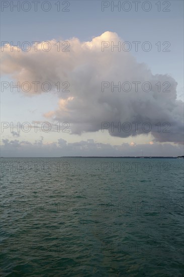 Cloudy sky above calm sea