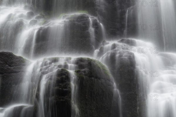 Close-up of rocky waterfall