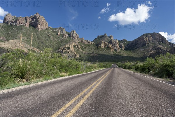 Rocky landscape with empty road