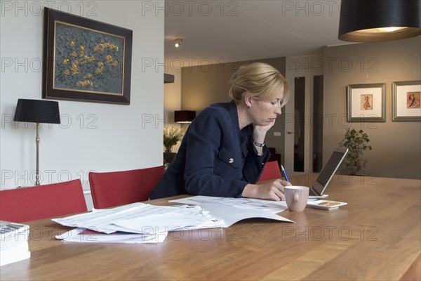 Businesswoman working art home