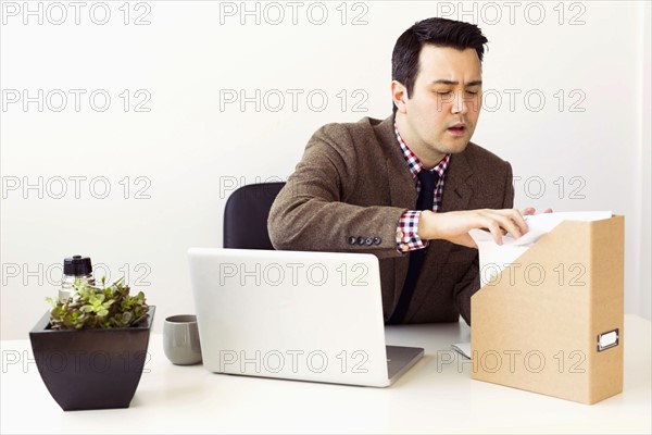 Businessman working in office