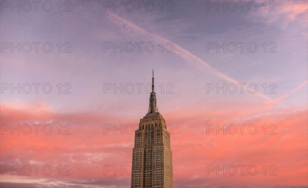 Empire State Building with sunset sky. New York City, New York.