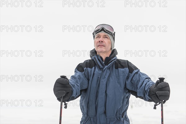 Portrait of mature male skier.